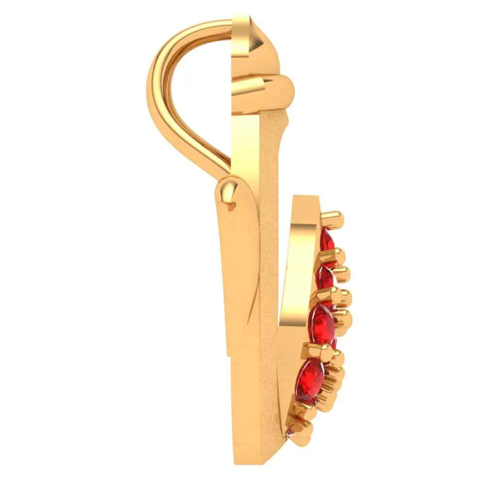 Floral Tea Pot 18k Gold Pendant