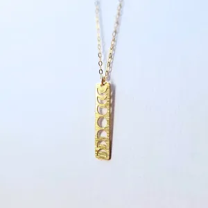 Gold Moon phase Bar Necklace