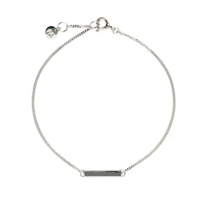 Grey Little Bar of Strength - Wrist (Sterling Silver)