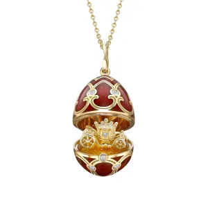 Guilloché Enamel State Coach Surprise Locket