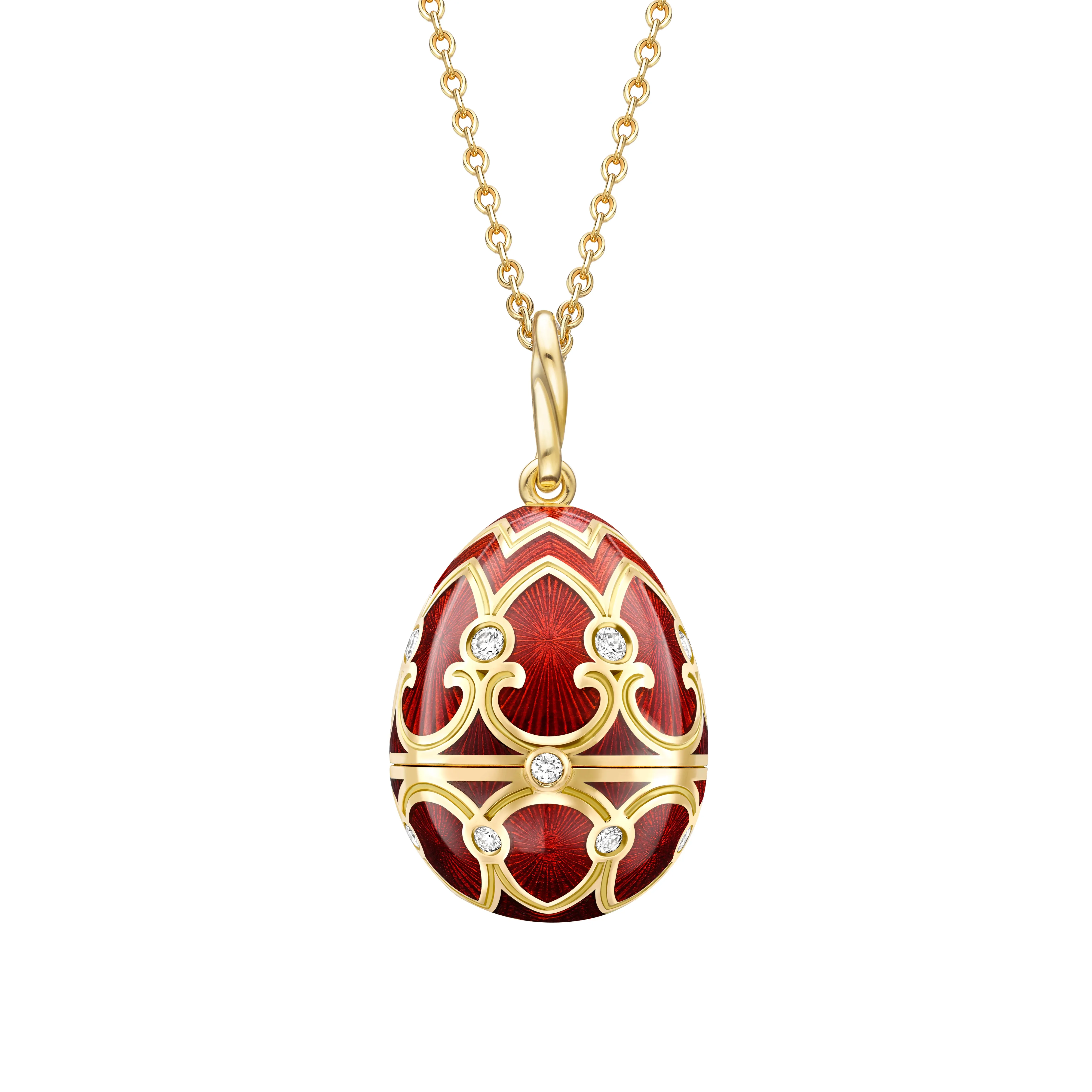 Guilloché Enamel Strawberry Surprise Locket