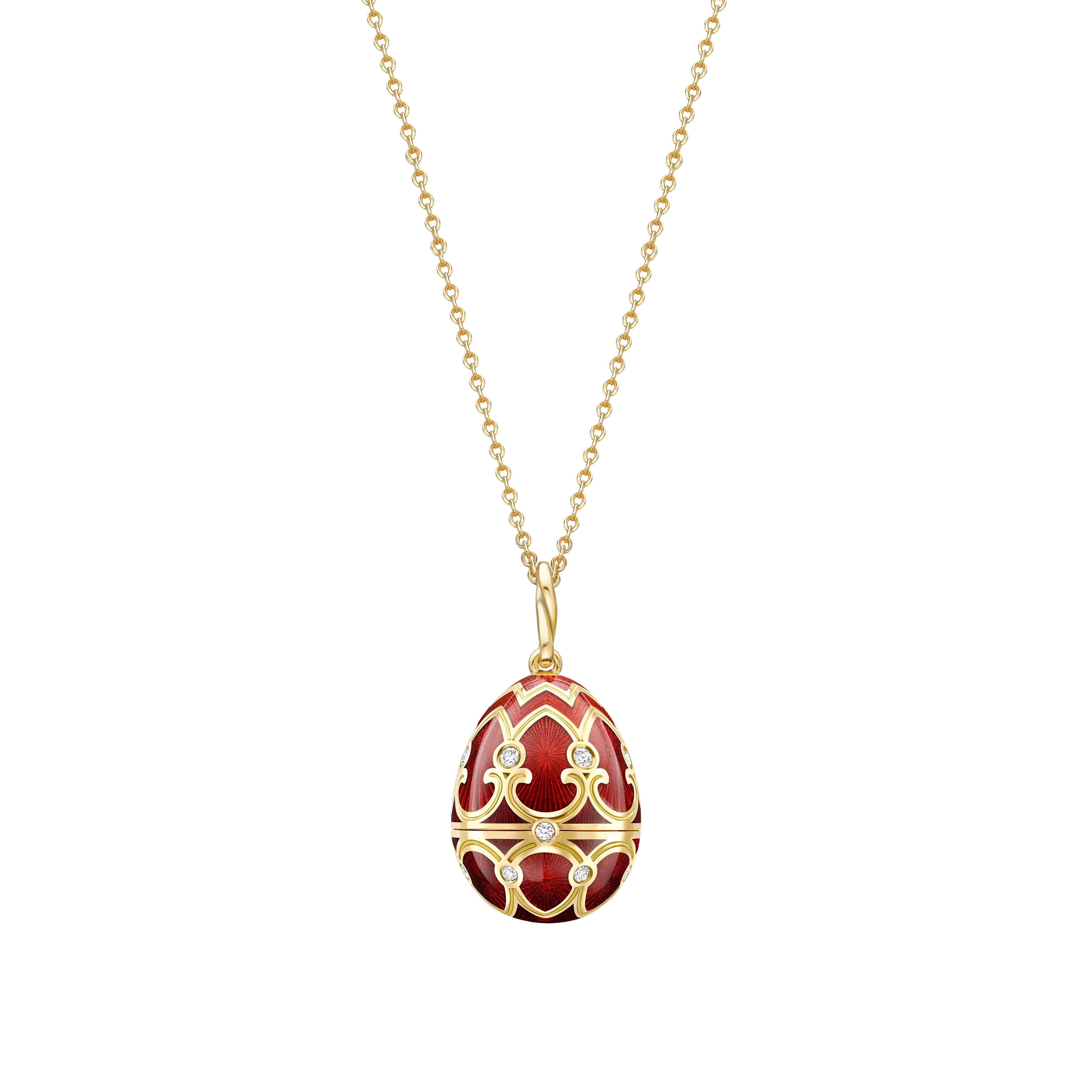 Guilloché Enamel Strawberry Surprise Locket