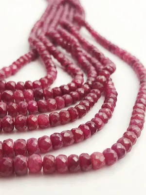 HALF OFF SALE - Ruby Gemstone Beads, 7 Strands Total