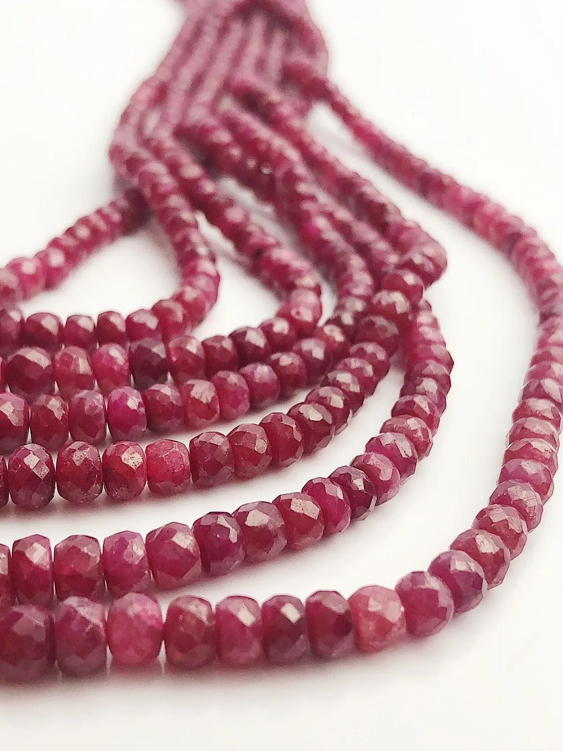 HALF OFF SALE - Ruby Gemstone Beads, 7 Strands Total