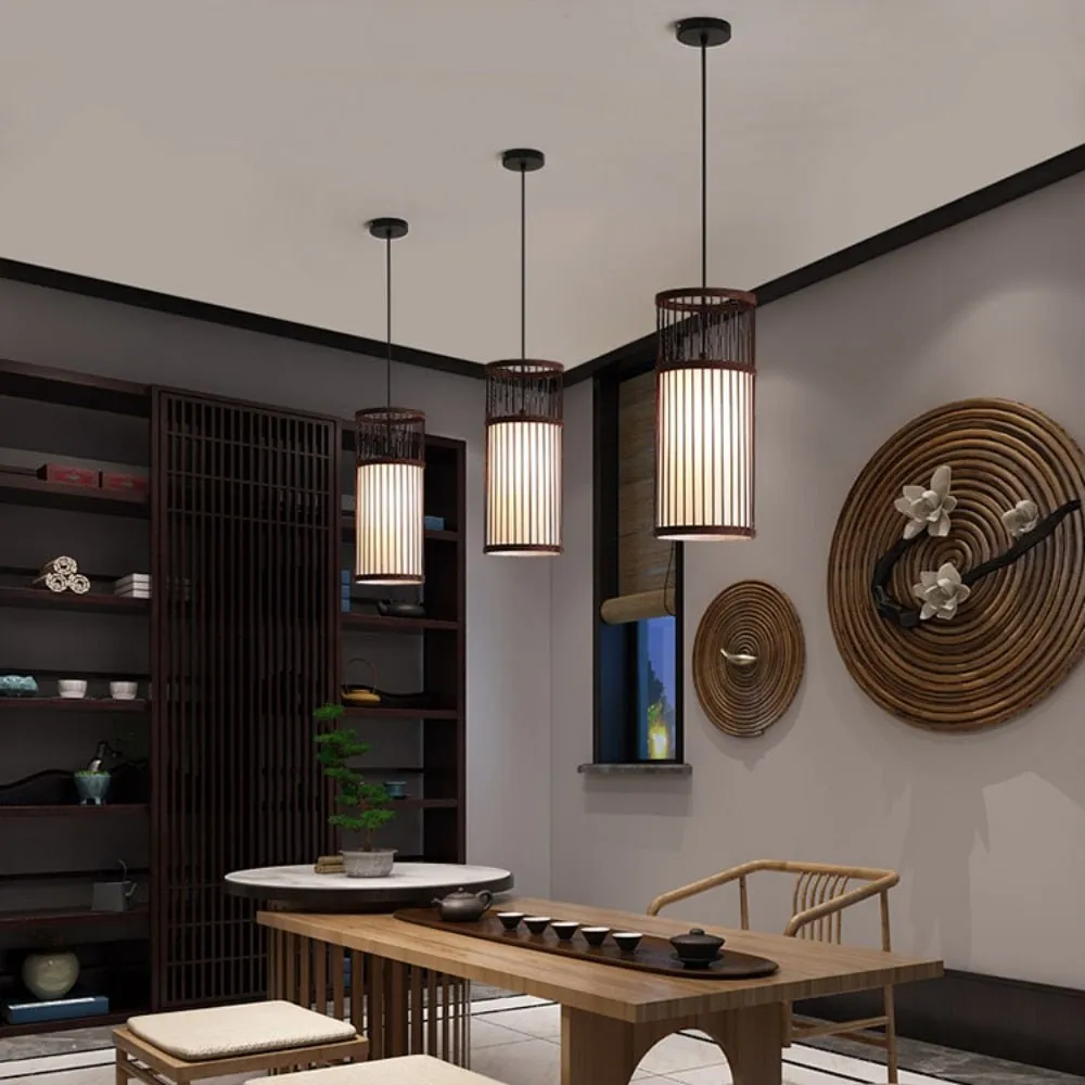 Hand-Woven Modern Bamboo Art Chandelier