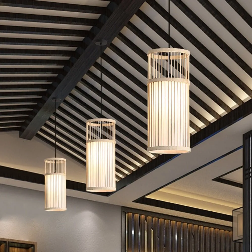 Hand-Woven Modern Bamboo Art Chandelier