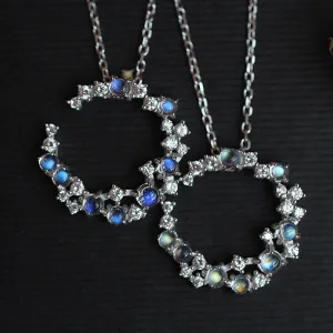 Handmade Moonstone Pendant Necklace Silver Gemstone Jewelry Accessories Gift for Women