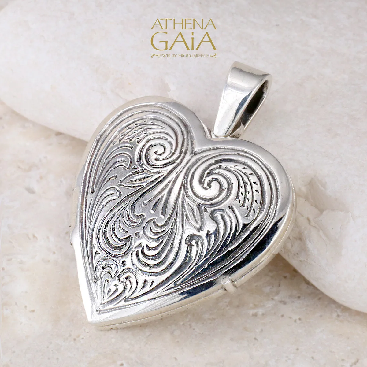 Heart Shaped Dove Locket