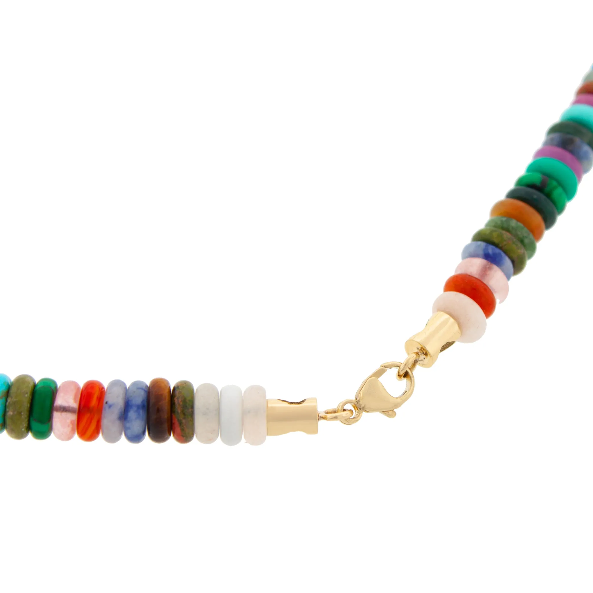 Hexagon Malachite Bolt Bead with White Diamonds Choker
