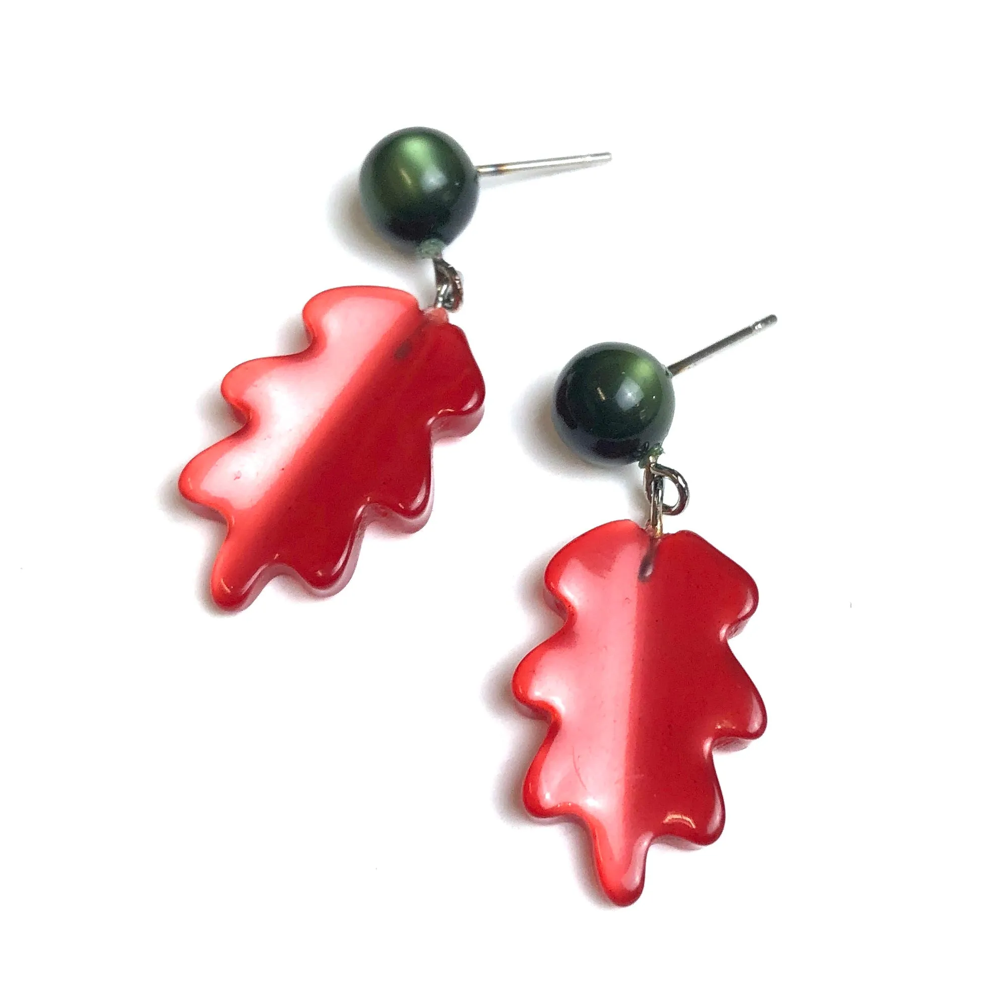 Holiday Sprig Moonglow Drop Earrings