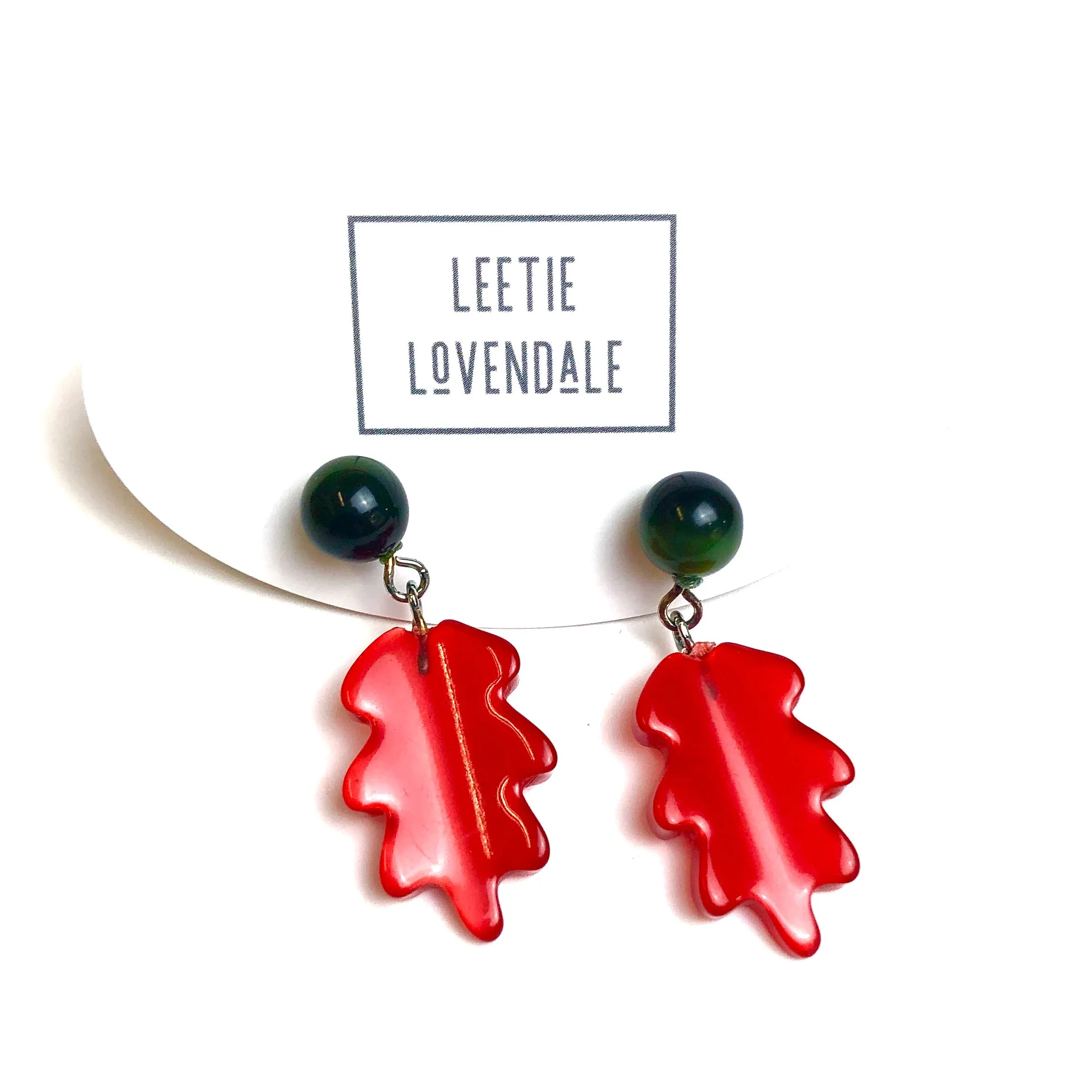 Holiday Sprig Moonglow Drop Earrings