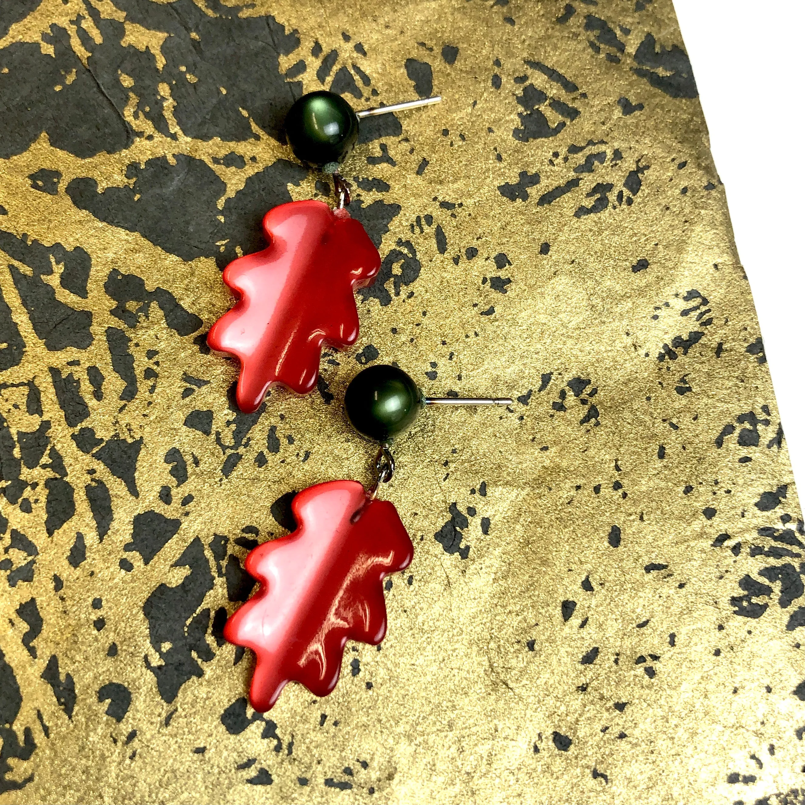 Holiday Sprig Moonglow Drop Earrings