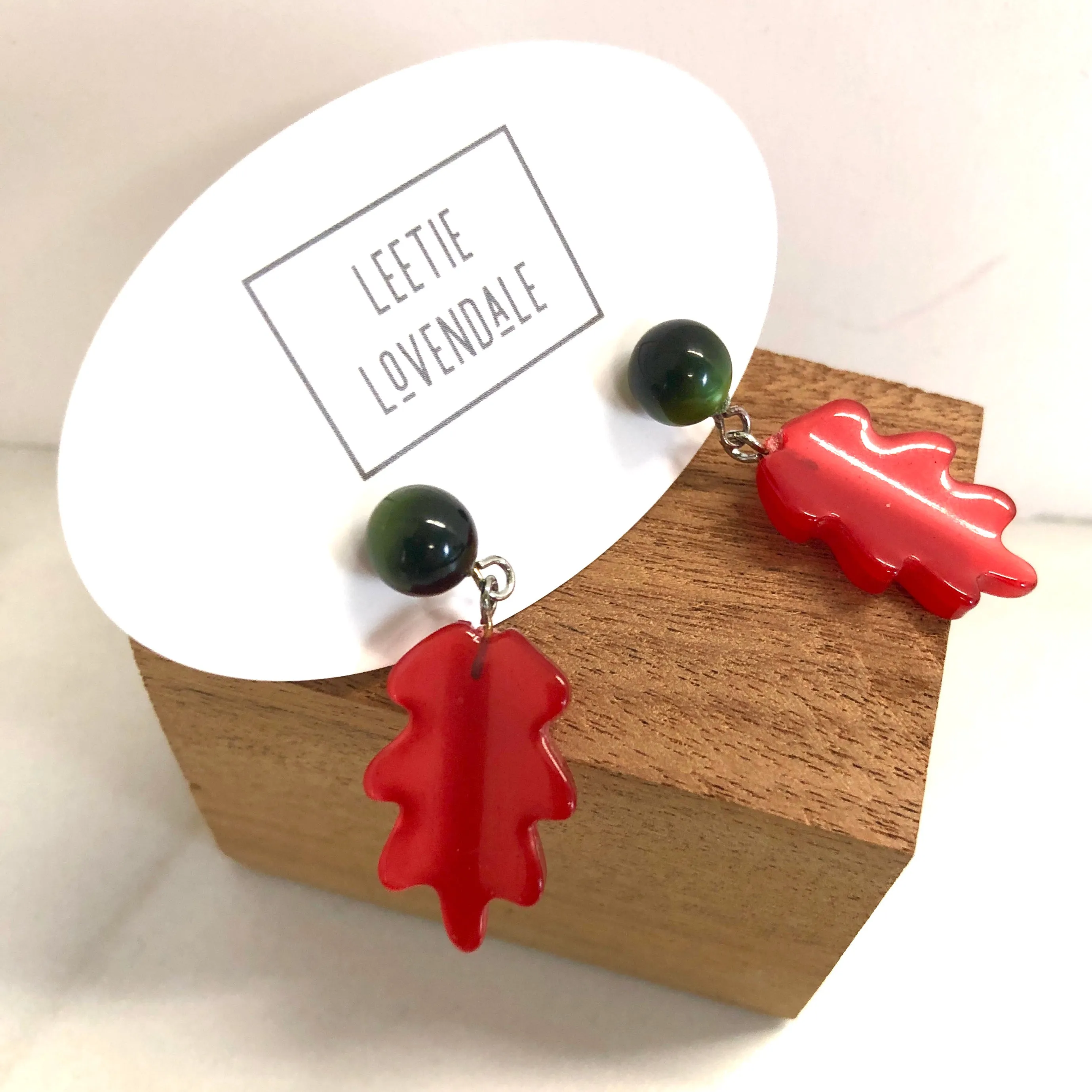 Holiday Sprig Moonglow Drop Earrings