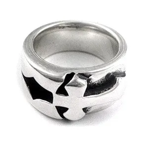 Inlaid Cross Ring