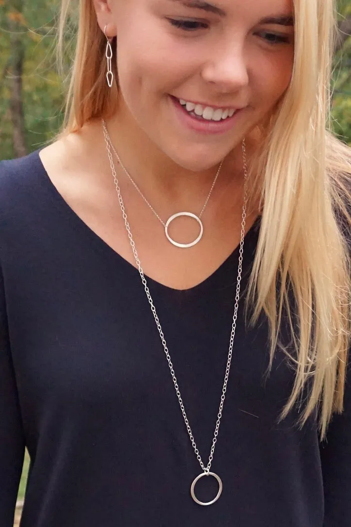 Kai Large Long Necklace Sterling Silver Cable Chain