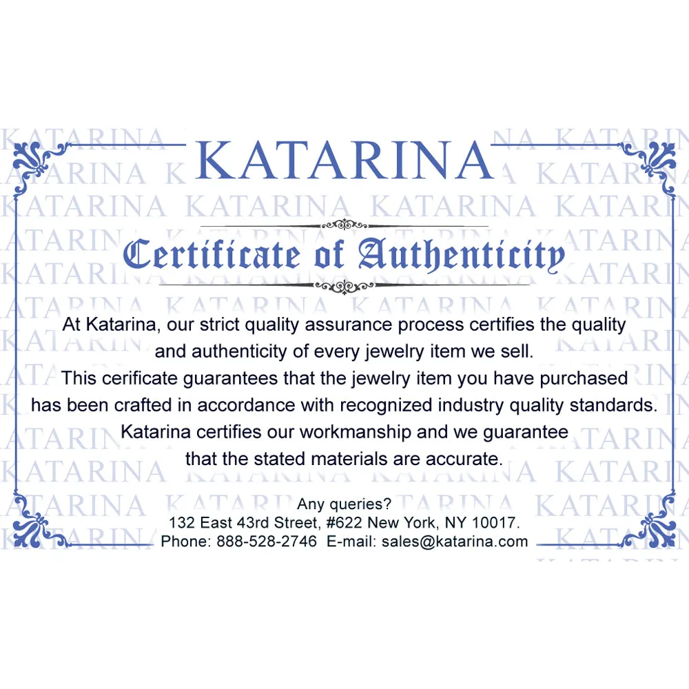 KATARINA Diamond Jewelry Set with Fresh Water Pearl and Sapphire (0.08 cttw)