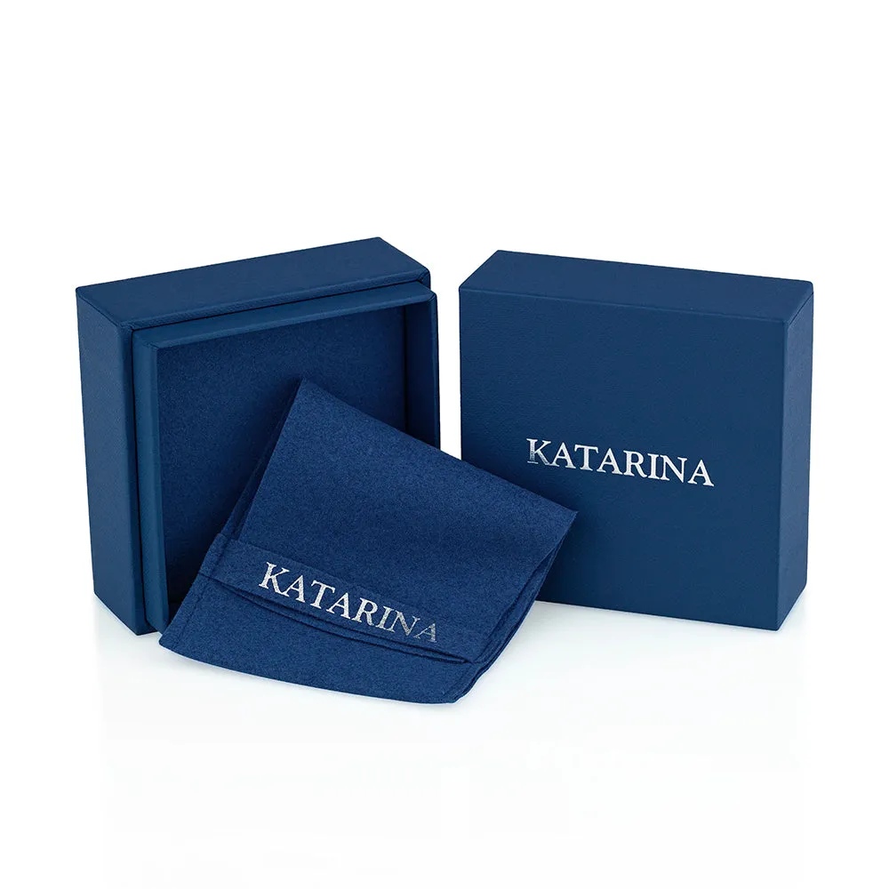 KATARINA Diamond Jewelry Set with Fresh Water Pearl and Sapphire (0.08 cttw)