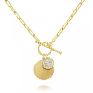 KC DESIGNS DIAMOND & GOLD TOGGLE LOCKET & PAVE DISC