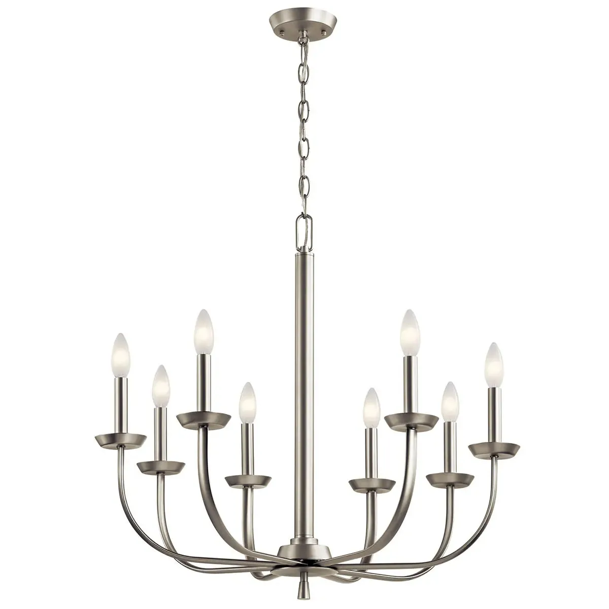 Kennewick 28" 8-Light Chandelier, Brushed Nickel Finish