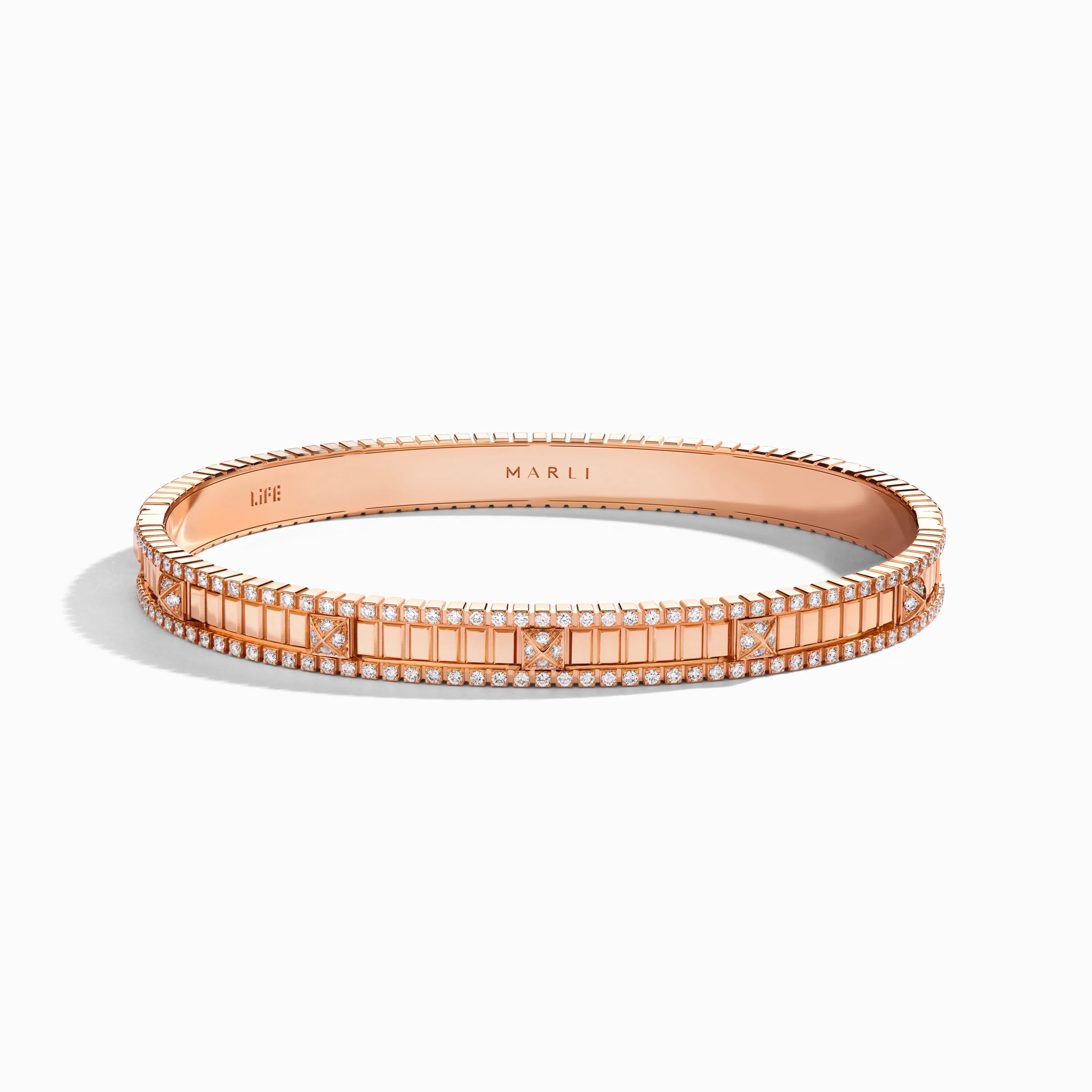LIFE Full Diamond Hinged Bangle