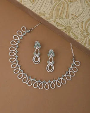 Lizzie Rhodium Plated Cz Necklace