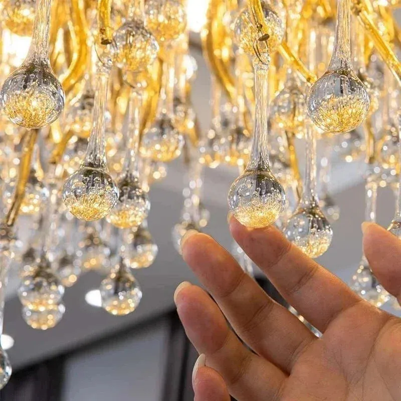 Mansion Gold Crystal Branch Chandelier: Luxury Ceiling Light for Living, Dining & Bedroom