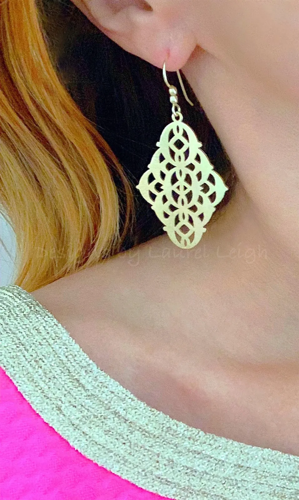 Marquis Filigree Earrings - Gold