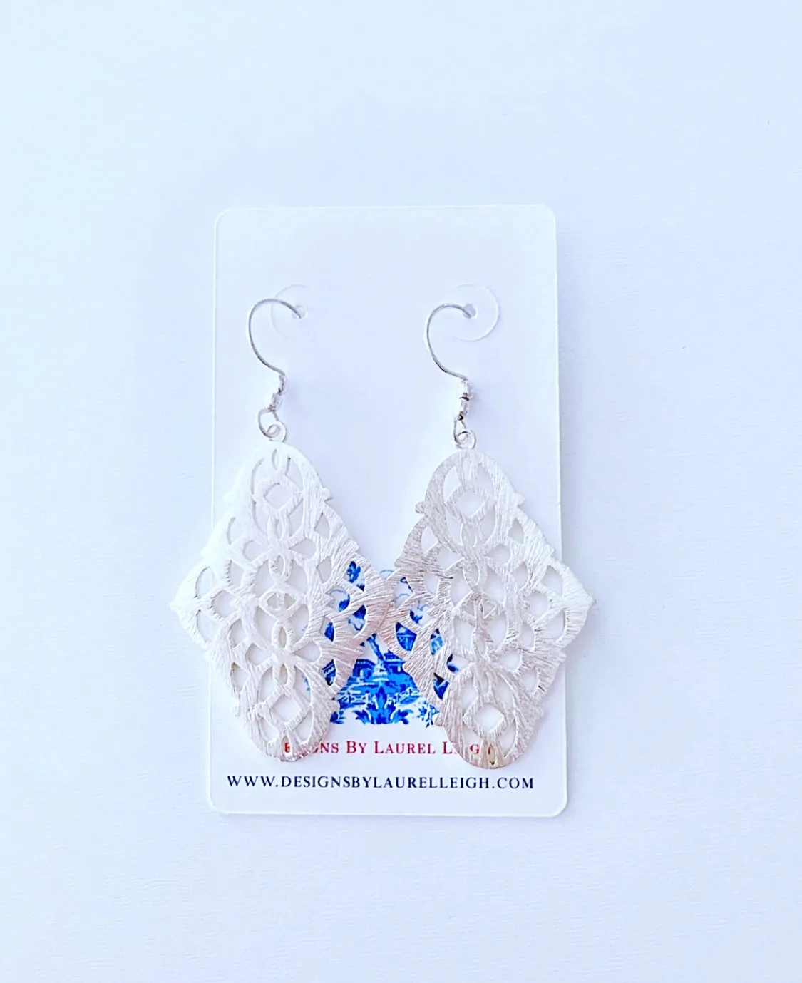 Marquis Filigree Earrings - Silver