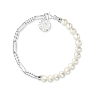 Member Charm Bracelet with White Pearls & Charmista Coin - Silver