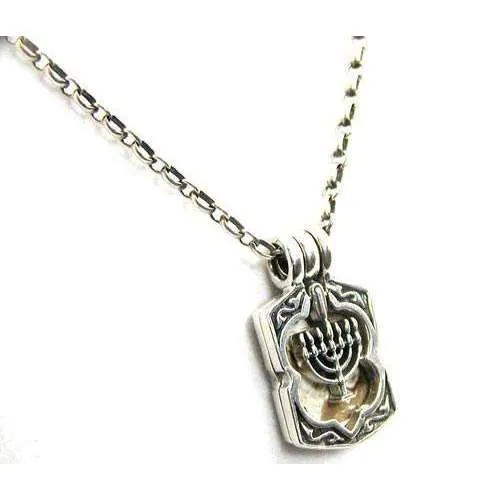 Michael Bromberg Sterling Silver Menorah in Motion Photo Locket Necklace