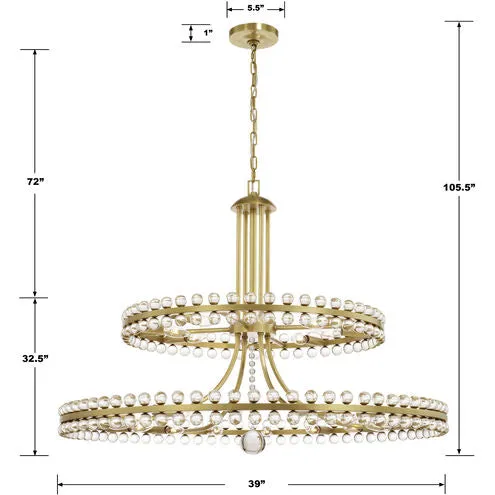 Modern 2/3 Ring Glass Ball Chandelier for Low-ceiling