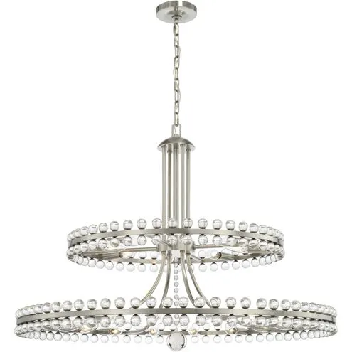 Modern 2/3 Ring Glass Ball Chandelier for Low-ceiling