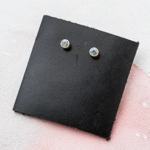 Montana Sapphire Stud Earrings in 14k Gold, 4mm