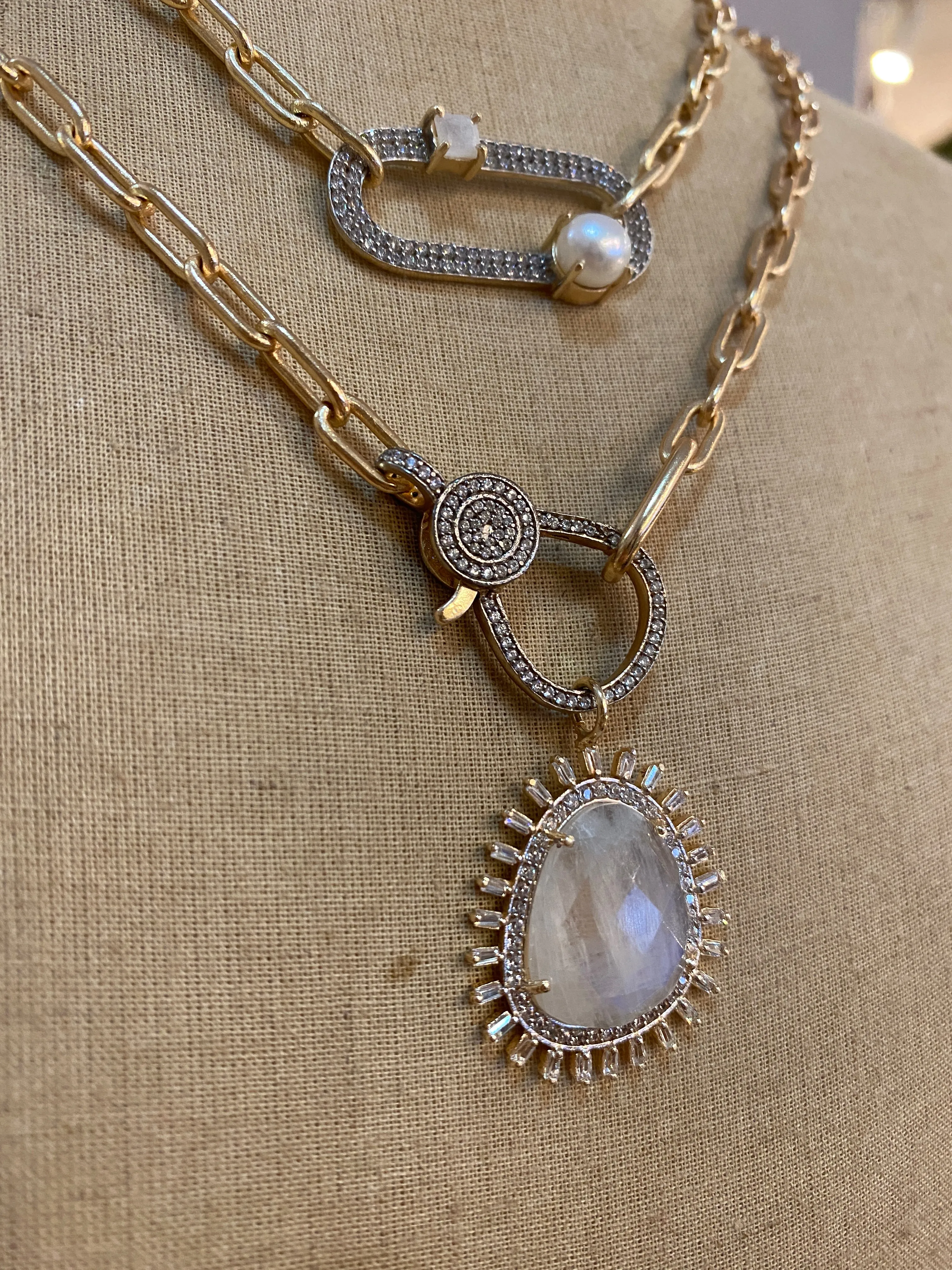 Moonstone Sunray Necklace
