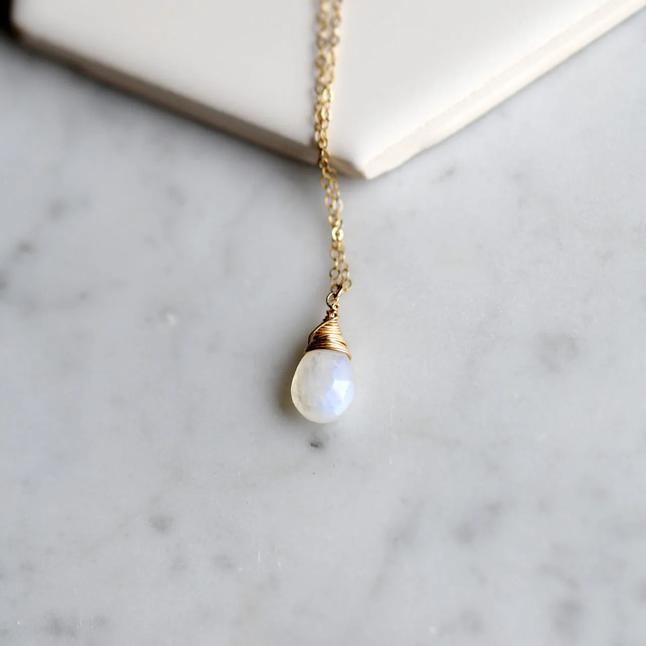 Moonstone Teardrop Necklace