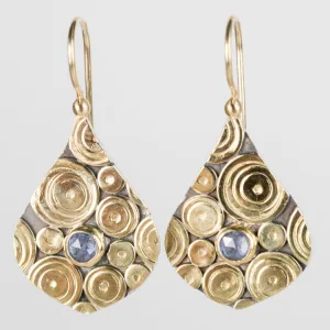Mustique Blue Sapphire Drop Earrings in Solid Gold & Silver