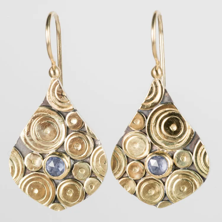 Mustique Blue Sapphire Drop Earrings in Solid Gold & Silver