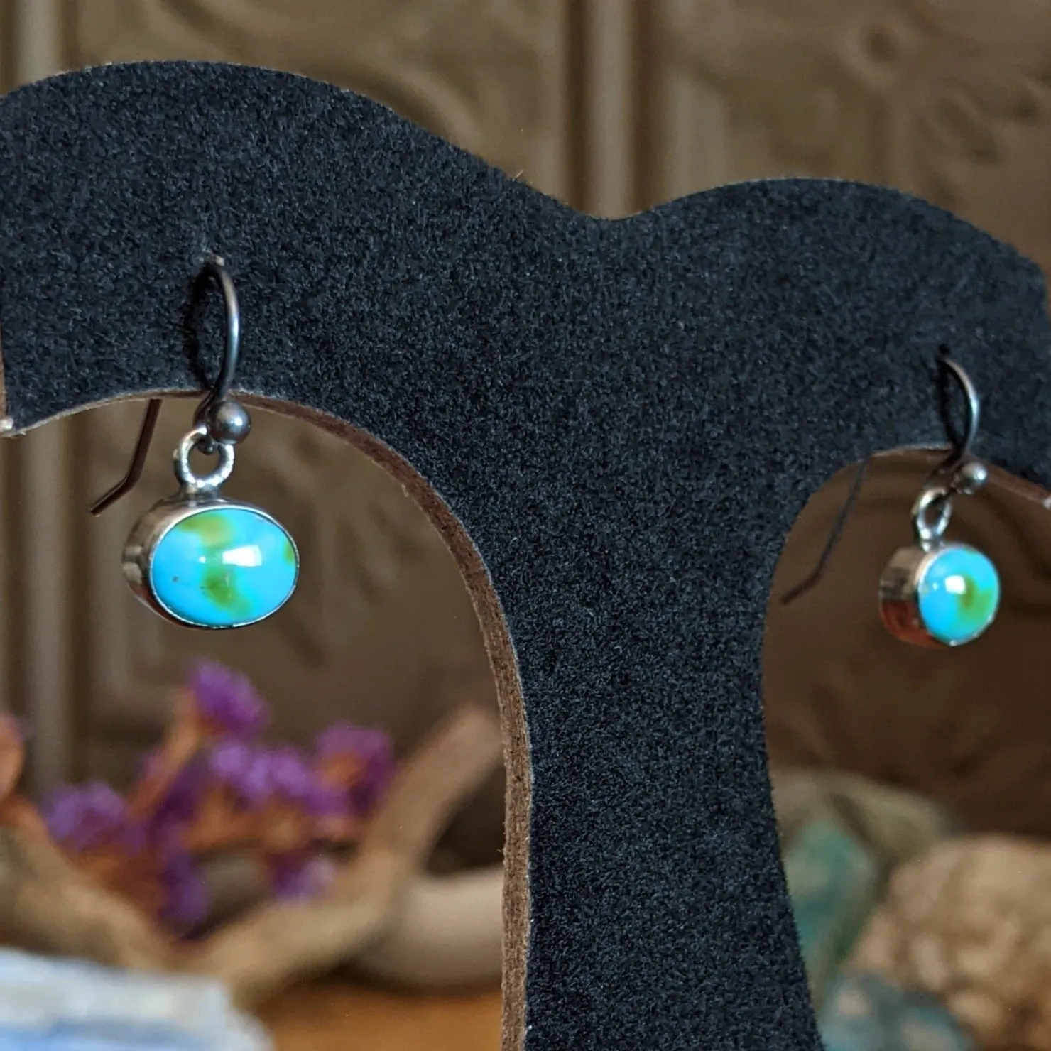 Navajo Made Sonoran Mountain Turquoise Earrings GJ-ERN-0066