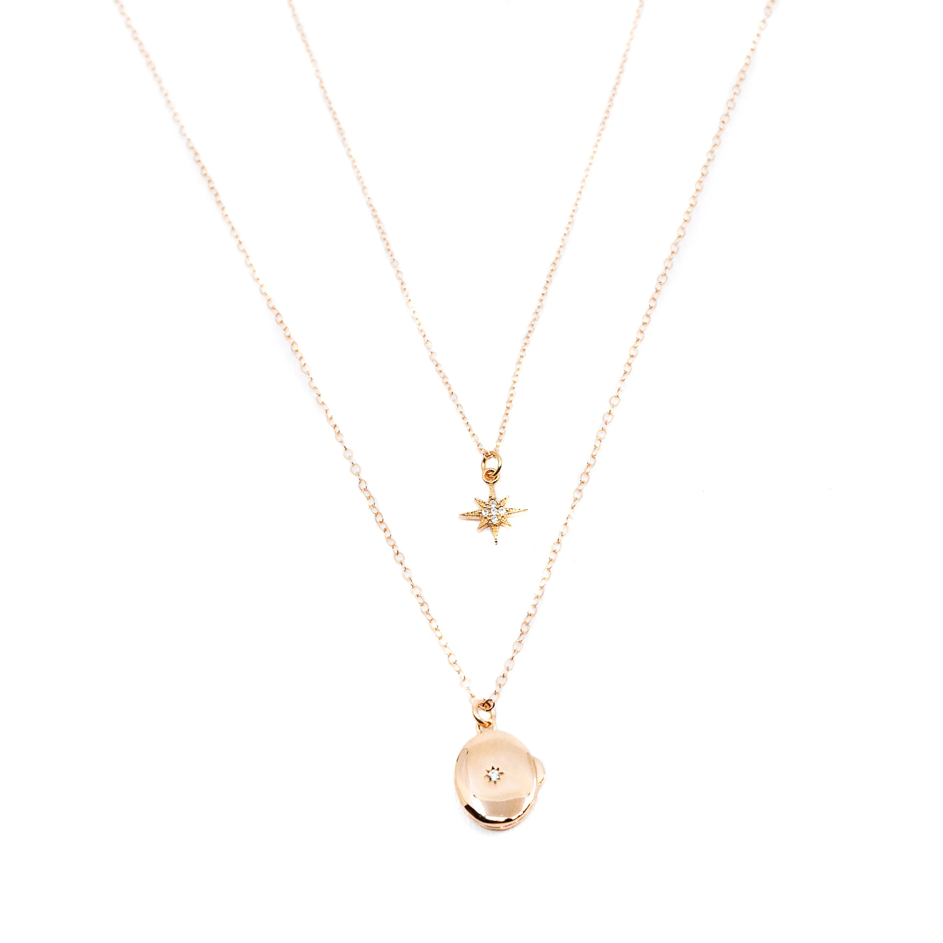 North Star   Locket Necklace Set