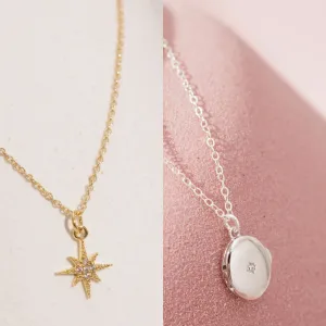 North Star   Locket Necklace Set