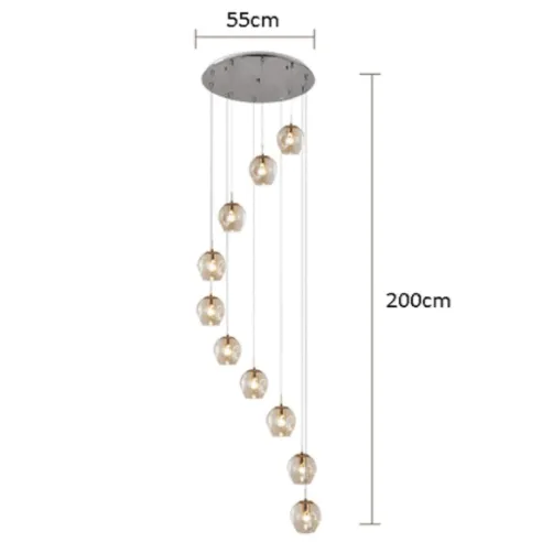 Ordo Staircase Long Glass Chandelier