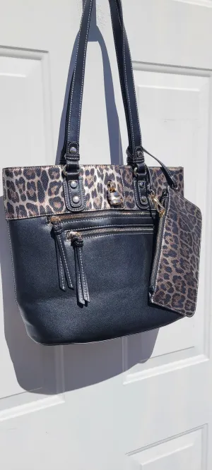 Out And About Leopard Purse - Black - FINAL SALE