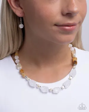 Paparazzi Necklace ~ Crackling Chic - White