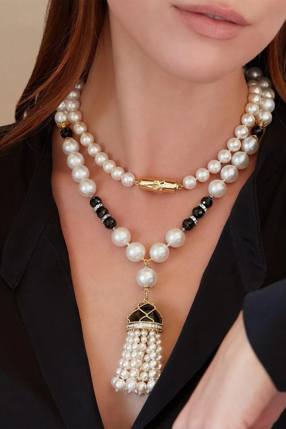 Pearl Diamond Spinel Necklace