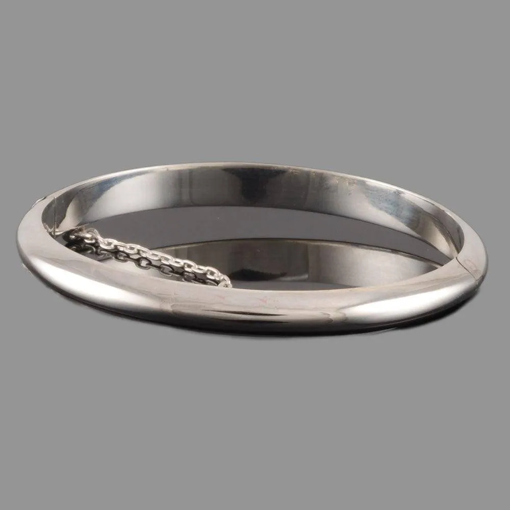 Personalised Sterling Silver Small Plain Hinged Baby Bangle