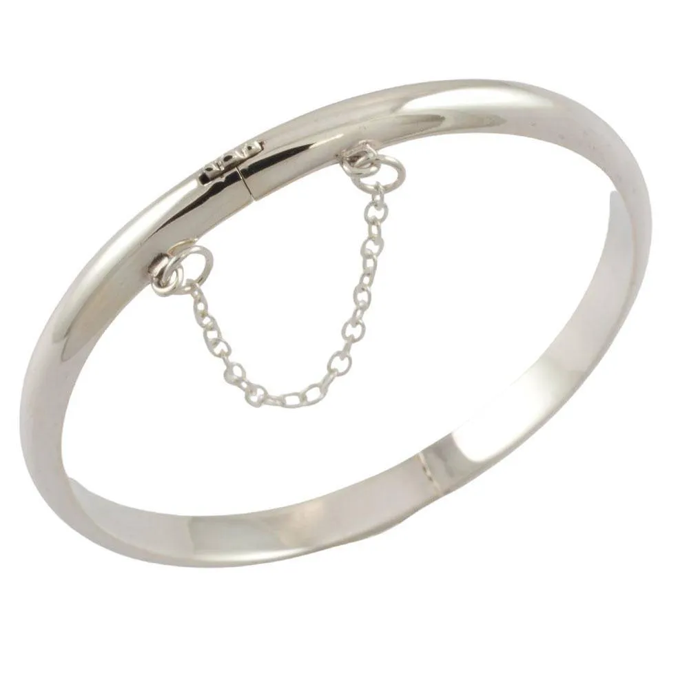 Personalised Sterling Silver Small Plain Hinged Baby Bangle