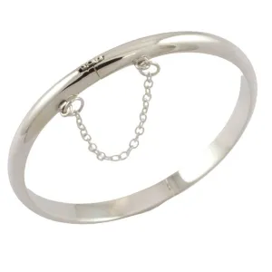 Personalised Sterling Silver Small Plain Hinged Baby Bangle