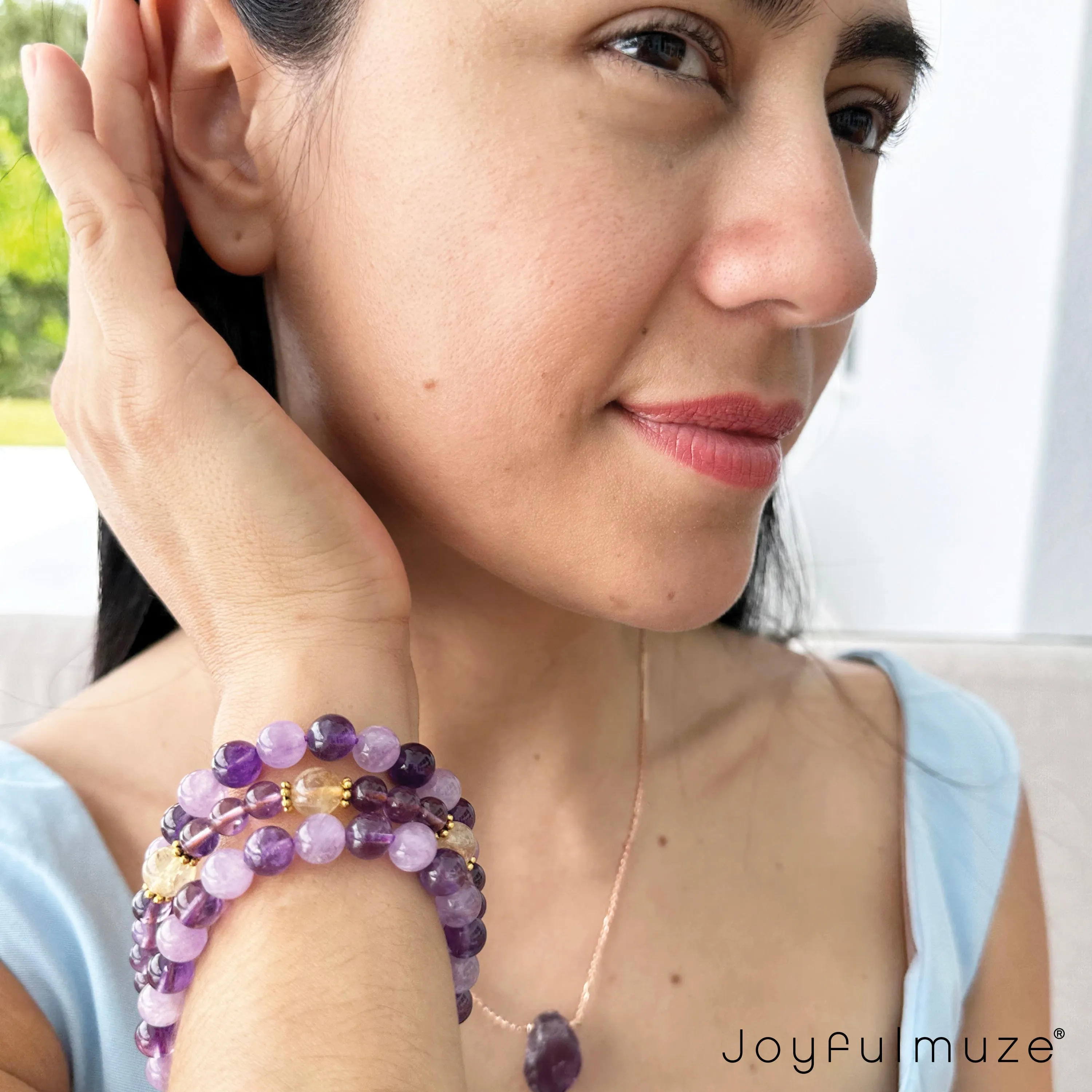 Pink and Purple Amethyst Bracelet