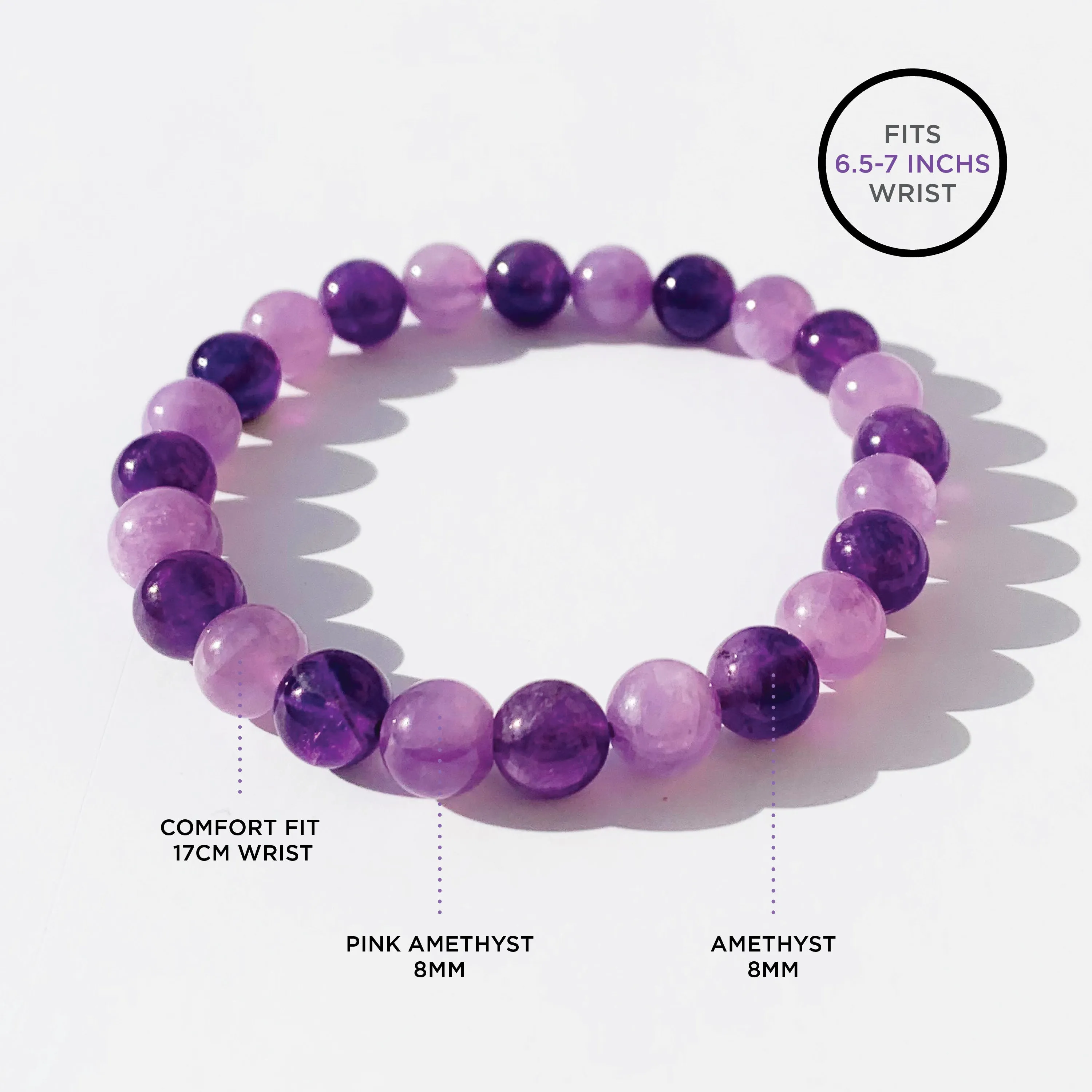 Pink and Purple Amethyst Bracelet