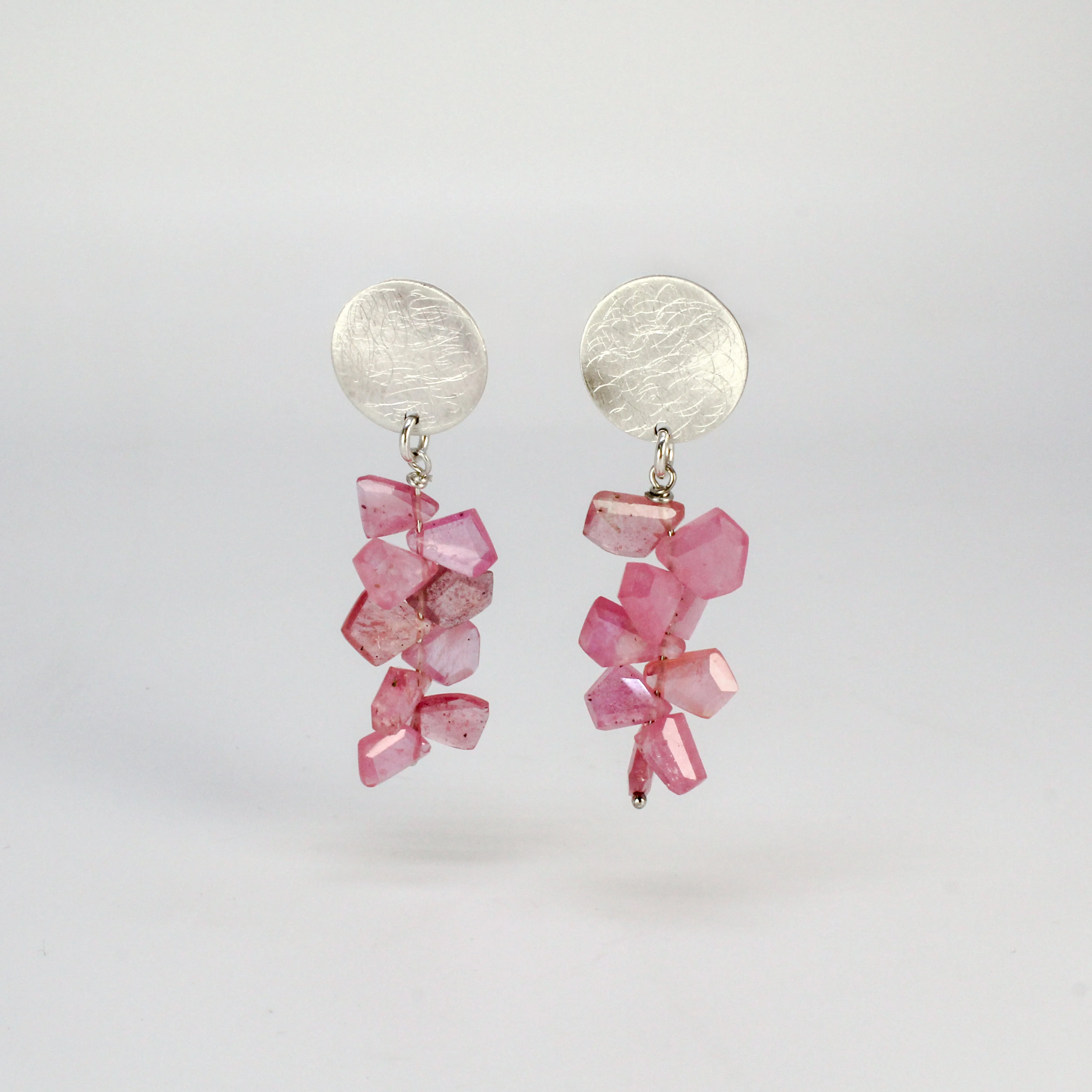 Pink Sapphire Earrings by Rina Young